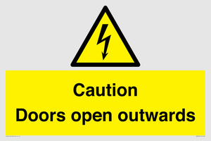 Caution Doors open outwards